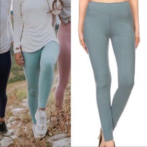 High Waisted Mint Blue Leggings